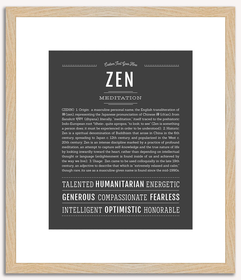 Zen (male) | Name Art Print