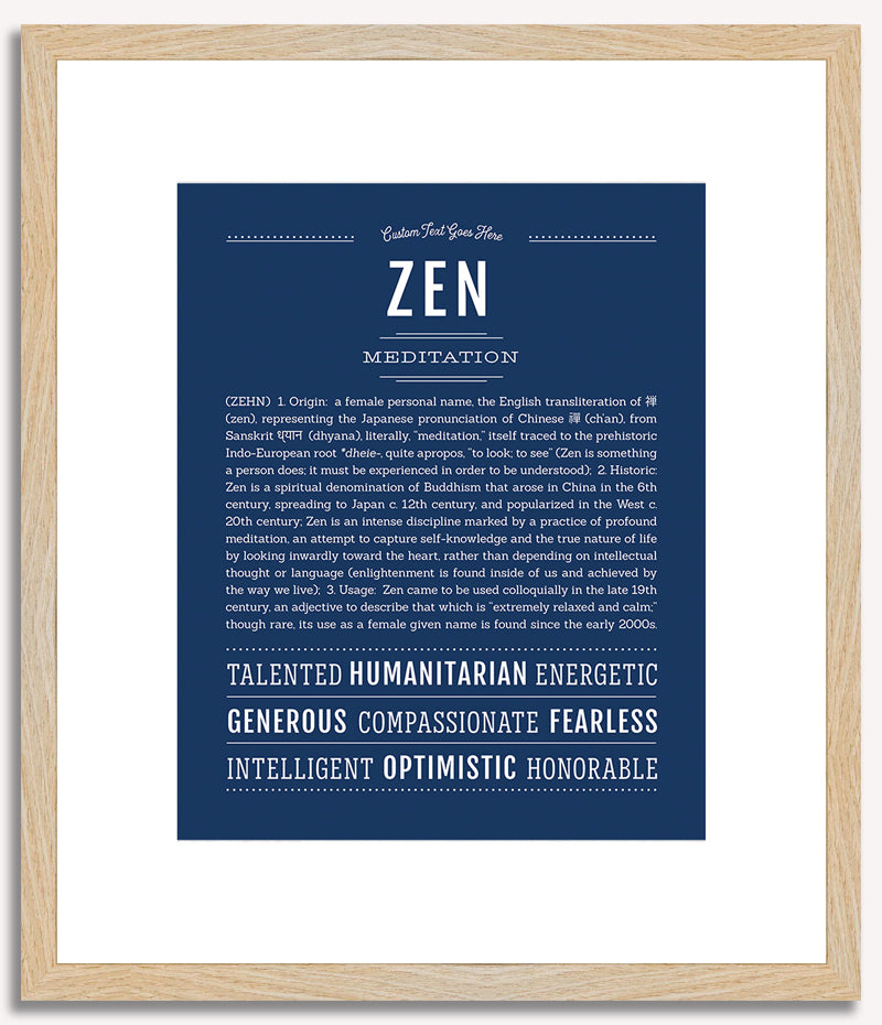 Zen (male) | Name Art Print