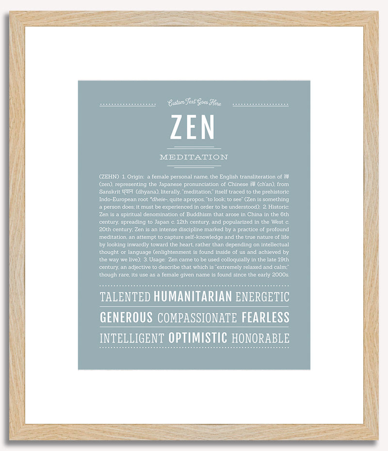 Zen (female) | Name Art Print