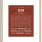 Zion (female) | Name Art Print