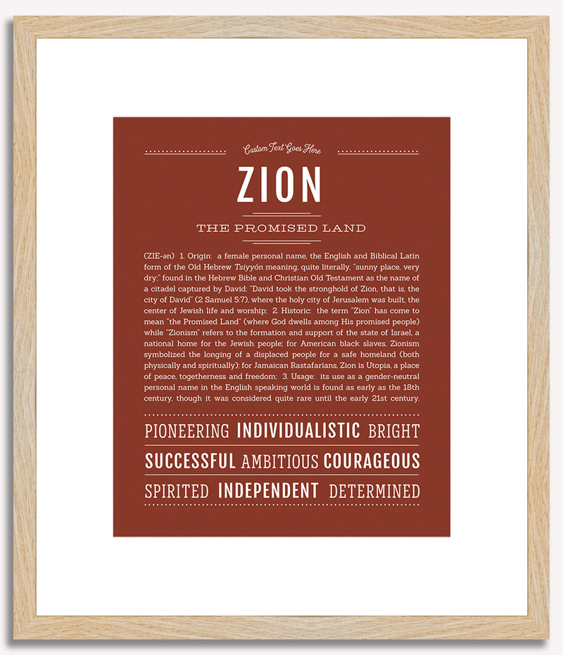 Zion (female) | Name Art Print