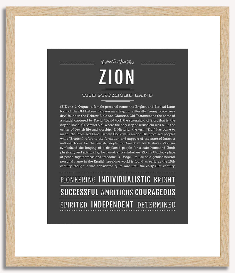 Zion (female) | Name Art Print