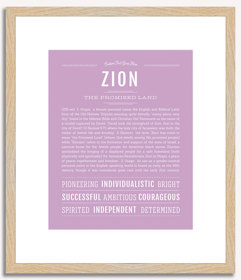 Zion (female) | Name Art Print