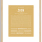 Zion (female) | Name Art Print