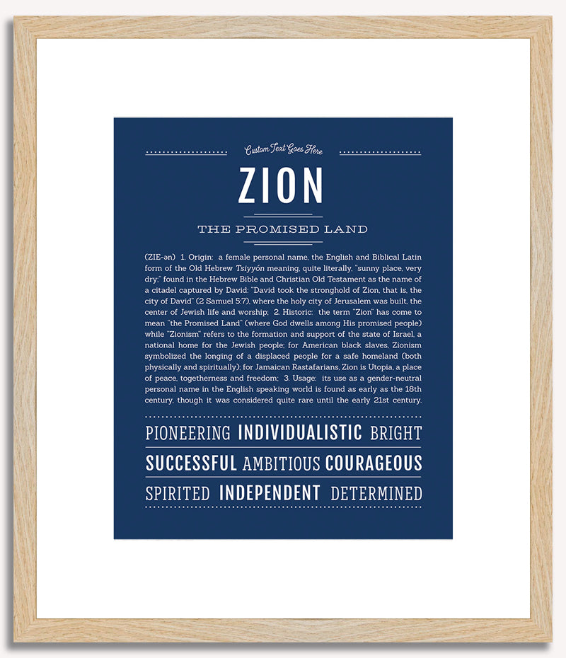 Zion (female) | Name Art Print