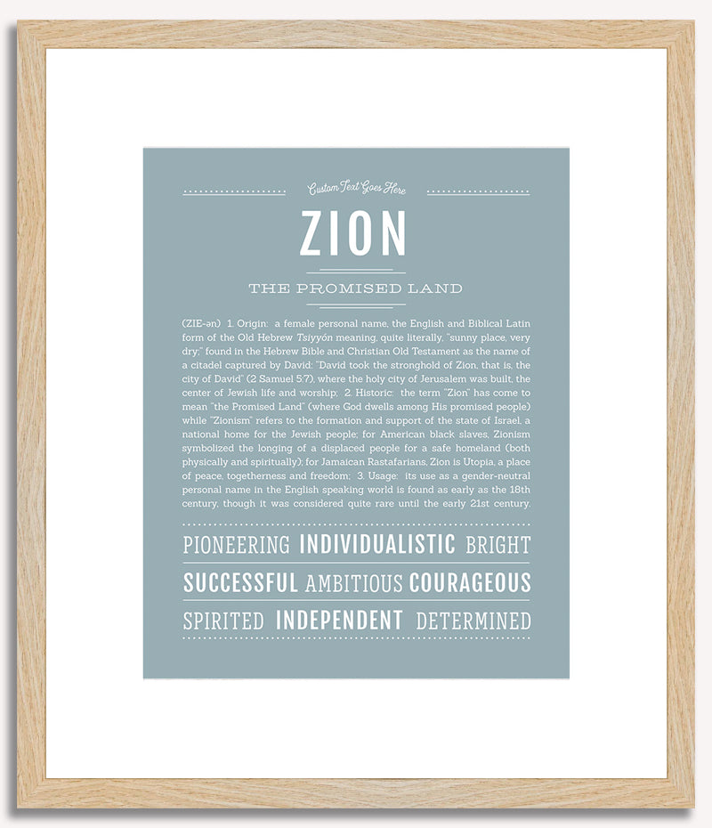 Zion (female) | Name Art Print