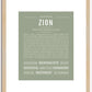 Zion (female) | Name Art Print