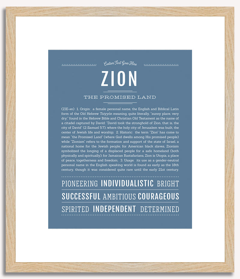 Zion (female) | Name Art Print