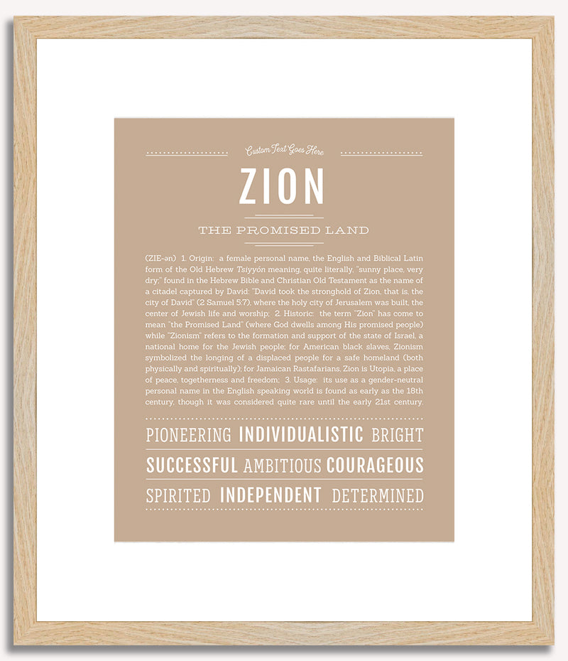 Zion (female) | Name Art Print