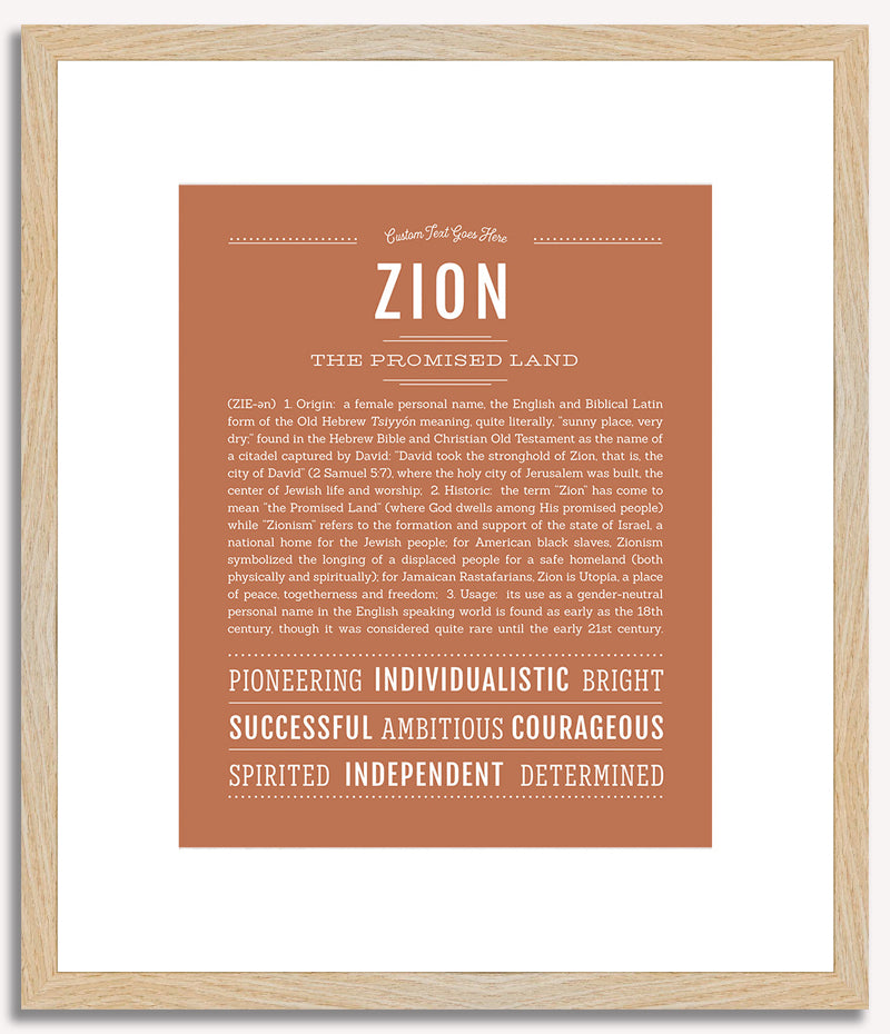 Zion (female) | Name Art Print