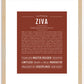 Ziva | Name Art Print