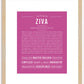 Ziva | Name Art Print