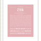 Ziva | Name Art Print