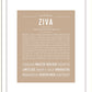 Ziva | Name Art Print