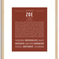 Zoe | Name Art Print