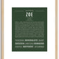 Zoe | Name Art Print