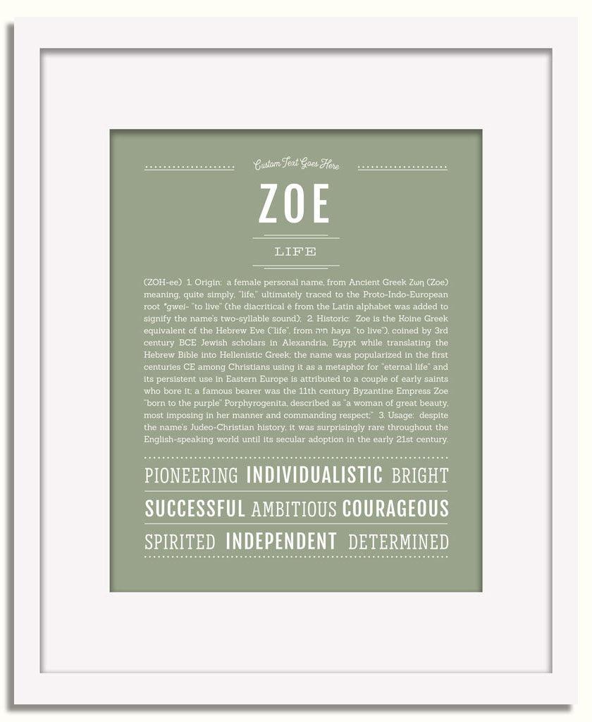 Frame Options | Sage | White Frame, Matted