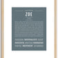 Zoe | Name Art Print