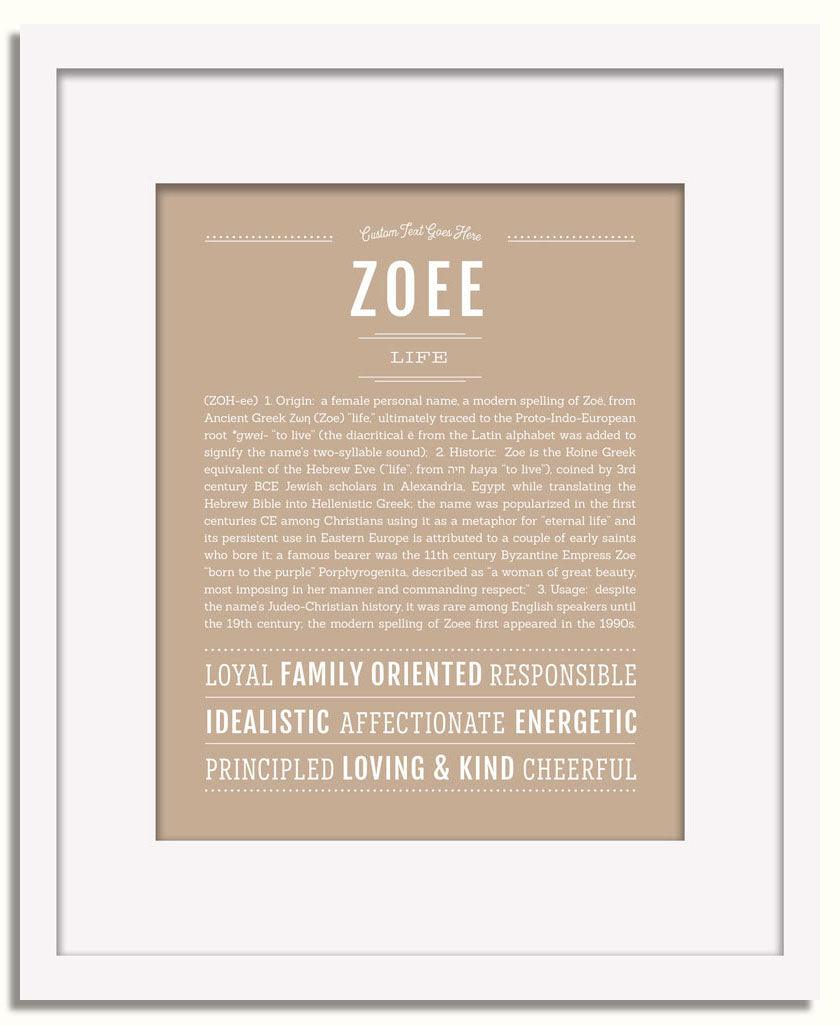 Frame Options | Tan | White Frame, Matted