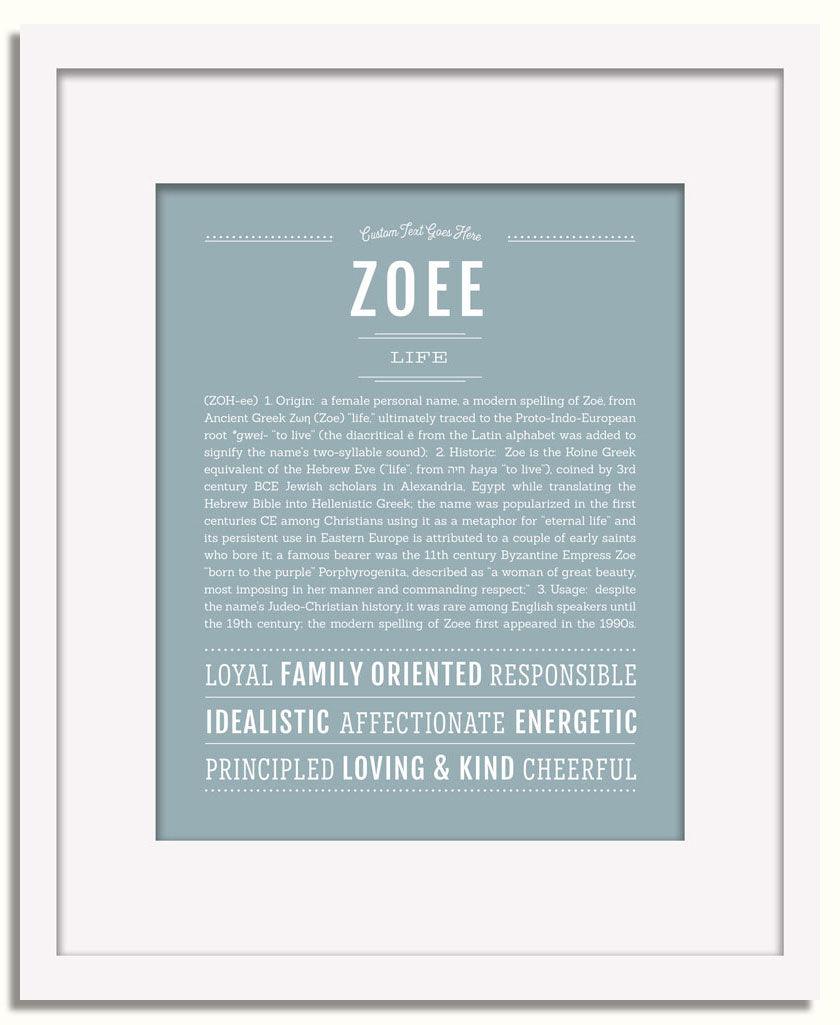 Frame Options | Powder Blue | White Frame, Matted