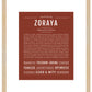Zoraya | Name Art Print