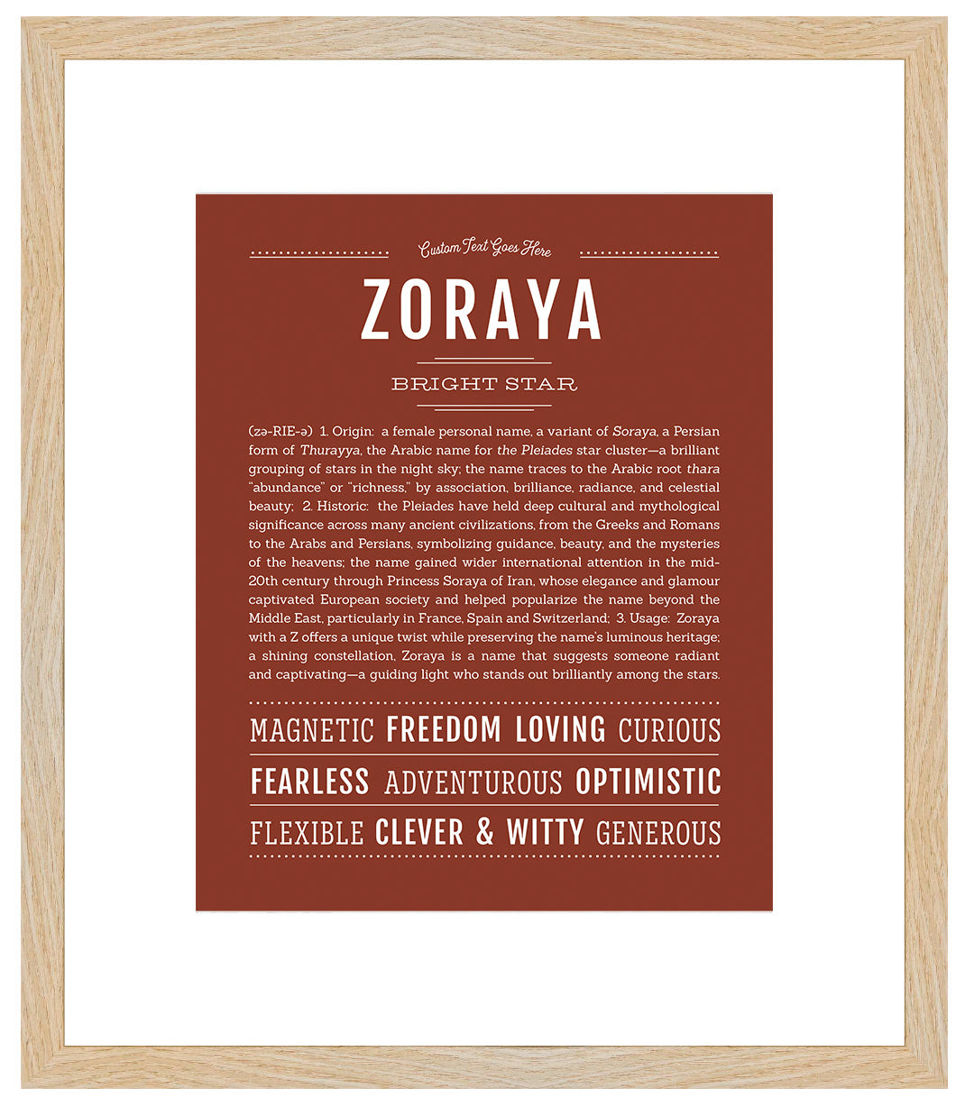 Zoraya | Name Art Print
