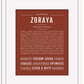 Zoraya | Name Art Print