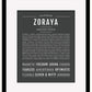 Zoraya | Name Art Print