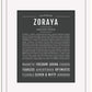Zoraya | Name Art Print