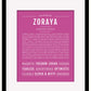 Zoraya | Name Art Print