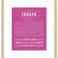 Zoraya | Name Art Print
