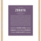 Zoraya | Name Art Print