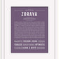 Zoraya | Name Art Print