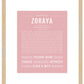 Zoraya | Name Art Print
