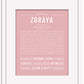 Zoraya | Name Art Print