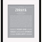 Zoraya | Name Art Print