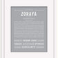 Zoraya | Name Art Print