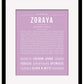 Zoraya | Name Art Print