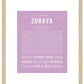 Zoraya | Name Art Print