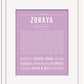 Zoraya | Name Art Print