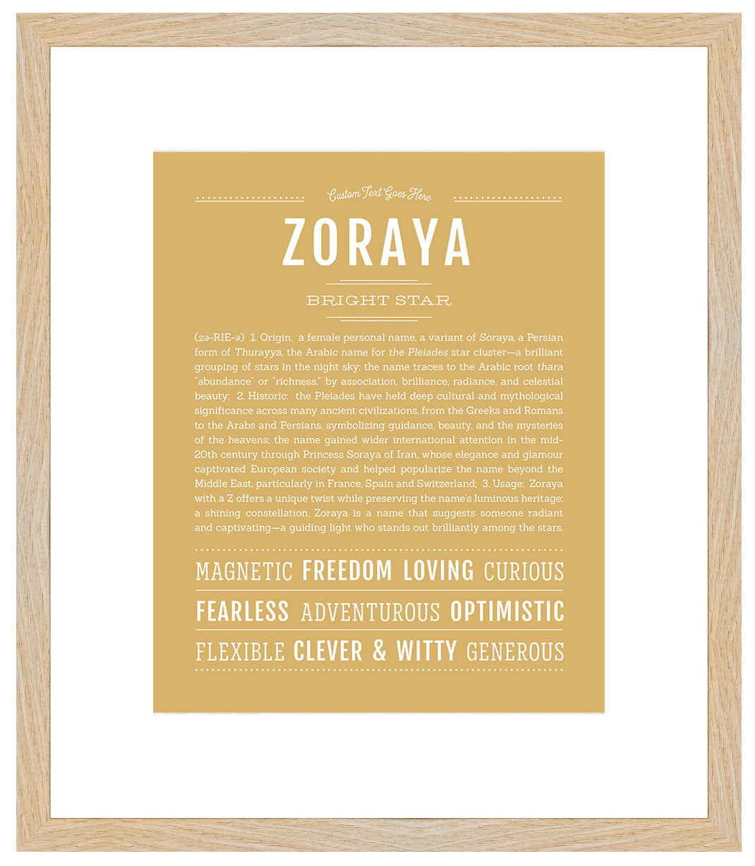 Zoraya | Name Art Print