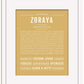 Zoraya | Name Art Print