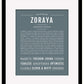 Zoraya | Name Art Print