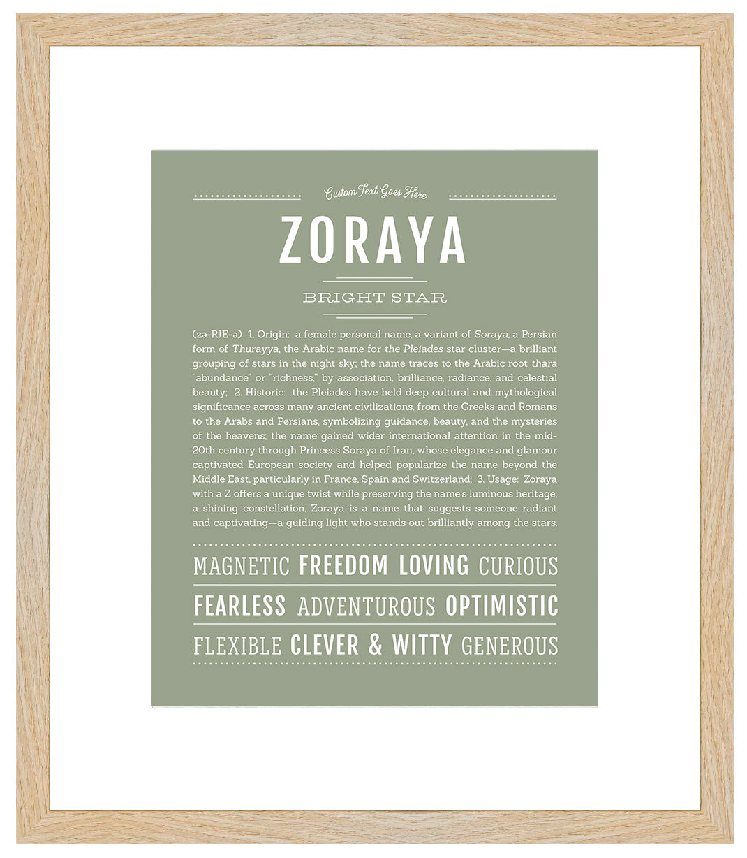 Zoraya | Name Art Print