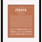 Zoraya | Name Art Print