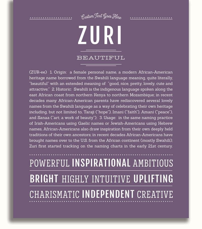 Zuri | Name Art Print – Name Stories
