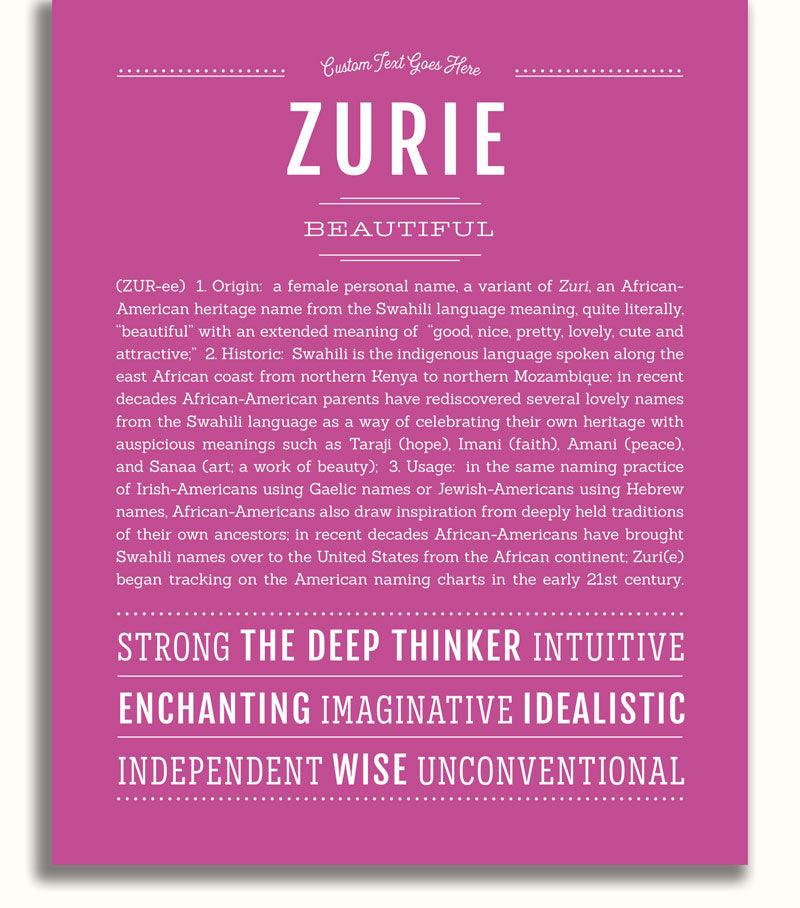 Zuri | Name Art Print – Name Stories