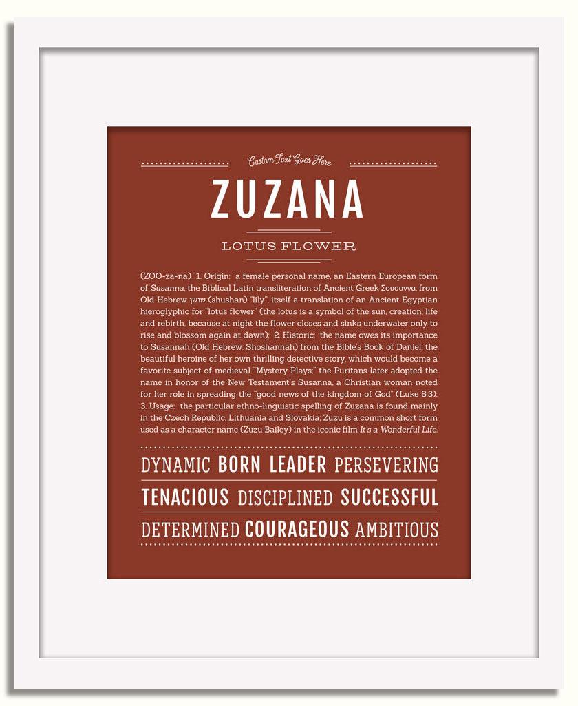 Zuzana Personalized Name Meaning Art Prints – Name Stories