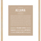 Allana | Name Art Print