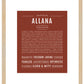 Allana | Name Art Print